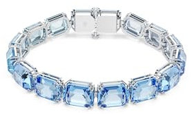 Swarovski Bracelet Millenia, Taille octogonale, Dégradé de couleur, Bleu, Métal rhodié