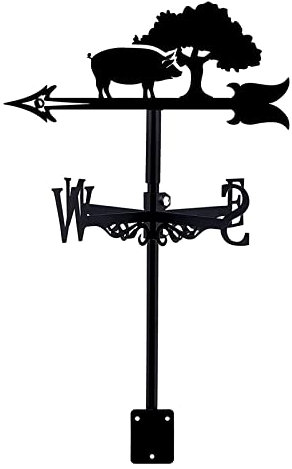 ANSAIR Girouette en métal Girouette Sanglier Girouette en Acier Inoxydable Indicateur de Direction du Vent for Toit en Fer extérieur Jardin décoration de Cour extérieure