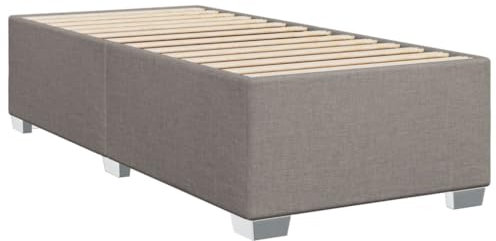 vidaXL Bettgestell, Bett mit Bettfüße Lattenrost, Polsterbett für Schlafzimmer, Einzelbett Bettrahmen, Modern, Taupe 80x200cm Stoff