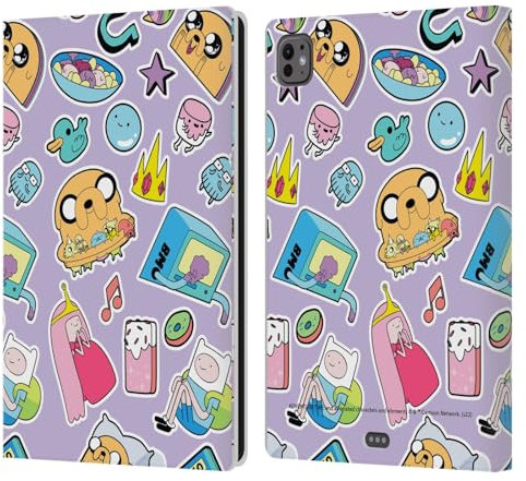 Head Case Designs sous Licence Officielle Adventure Time Icones Graphiques Étui Portefeuille en Cuir Compatible avec Apple iPad Pro 11 M4/M5 2024/2025