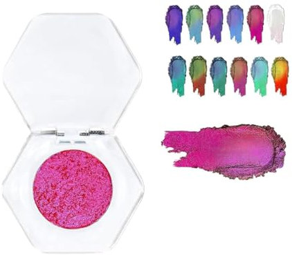 Adriana Nicole Cosmetics Lidschatten, ätherischer, einfarbiger Lidschatten, Lidschatten mit exquisitem Glitzer, doppelter Chrom-Lidschatten (02#)