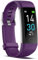 Activity Tracker with Heart Rate Monitor, Step Counter & Pedometer, Slim Fitness Watch for Women, Men & Kids, Sleep Monitoring Device, Blood Pressure Monitor Compatible with Android & IOS(PURPLE)