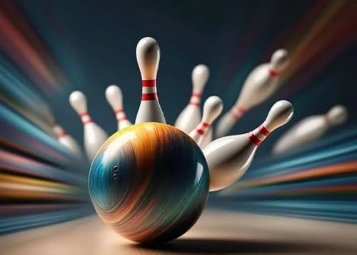 JIANGSHANDAIYOUCAIREN Bunte Bowling Sport Poster Leinwand Malerei Moderne Nordic Wall Art Bilder für Wohnzimmer Büro Gym Club Home Decor Kein Rahmen-D_50x70cm