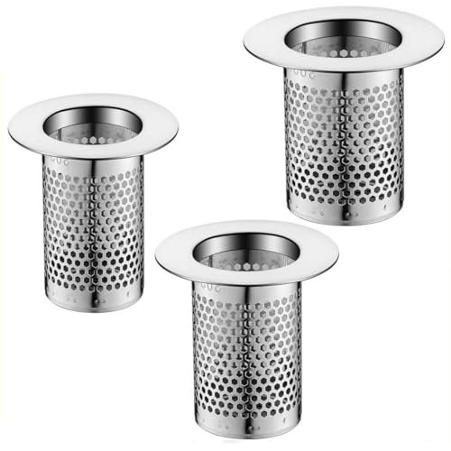 3 raccoglitori di capelli per scarico doccia, 3 misure, per piatto doccia, filtro in acciaio inox, filtro di scarico per vasca da bagno per lavandino del bagno