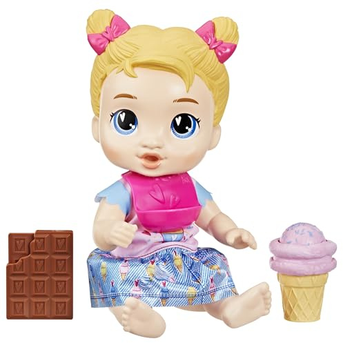 Baby Alive Sweet Snacks Harper Hugs Doll with Food Accessories, Blonde Hair, 28 cm, Toys for 3-year-old Girls and Boys & Up
