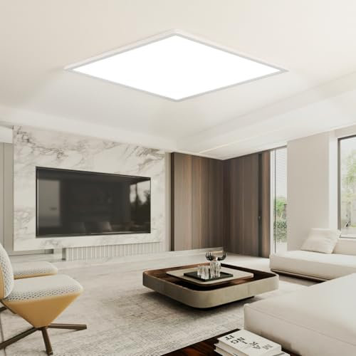 EASY EAGLE LED Deckenleuchte Flach 40 CM, Deckenlampe Viereckig 4000k 42W, Modern Badezimmer Lampe Led Panel Küchenlampe für Flur Schlafzimmer Balkon Wohnzimmer Küche Keller