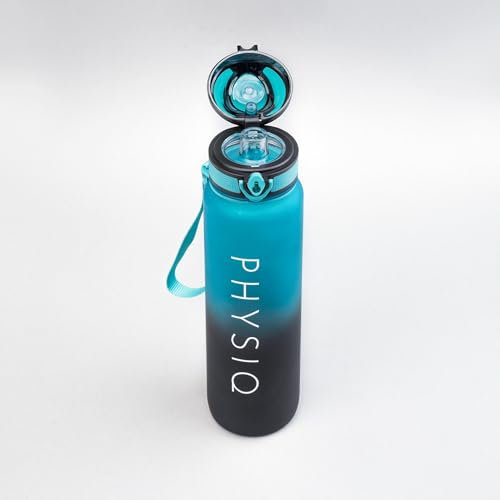 PHYSIQ Trinkflasche 1l Wasserflasche Gym Water Bottle | Trinkflaschen Sportflasche Fahrradflasche Sporttrinkflasche Fitness Flaschen | Getränkeflasche Trinkflasche Erwachsene Aesthetic Wasserflaschen