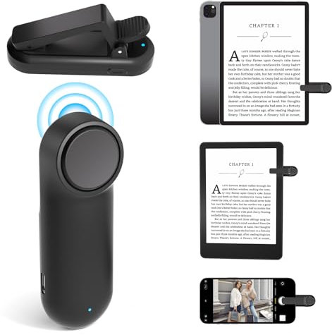 RF Fernbedienung zum Seitenwenden zum Lesen auf Kindle, Paperwhite & iPhone,Android Tablets, Comics Romane eReader, Kamera Fernauslöser Selfie Controller