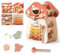WOODEN TEETHER Montessori Motorikwürfel holzspielzeug Montessori Spielzeug ab 1 Jahr 5 in 1（Rosa Pilz）