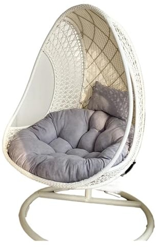 LHSJYG Hängesessel Kissen 105x105x12cm Hängekorb Eierstuhlkissen Outdoor Sofa Schaukelstuhlkissen Weiches bequemes verdicktes Gartenhängesessel Sitzpolster(Light Grey)