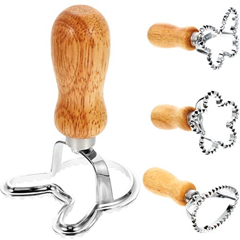 PRETYZOOM 4pcs Large Cookie Cutters Round Fluted Biscuit Cutters for Custard Cream Pastry Molds Dumpling Presser Kitchen Supply