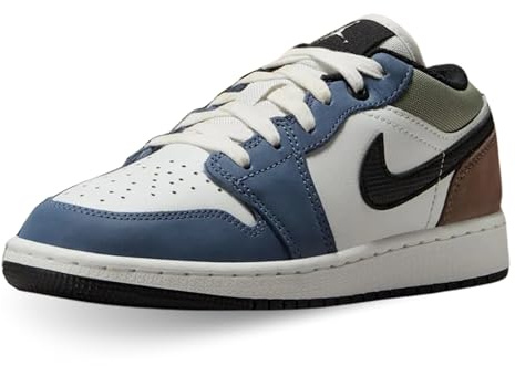 Nike Schuhe Air Jordan 1 Low (GS) Code HV5973-101 Weiß, Weiß Schwarz Blau Braun Grün, 39 EU