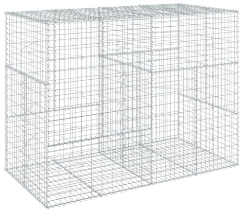 Clôture gabion avec couvercle - 200 x 100 x 150 cm - En fil de fer inoxydable - Entretien durable pour terrasse et jardin
