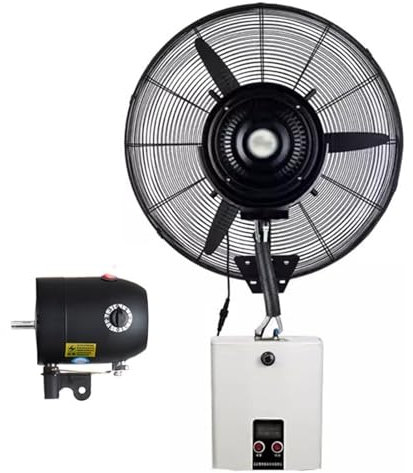DYUNCZ Ventilador Nebulizador de Pared para Exteriores, Ventiladores de Agua Industrial de 71 Cm/81 Cm, 3 Velocidades, Tanque de Agua de 15 L Y Llenado Automático, Oscilación de 90°(71cm/28)