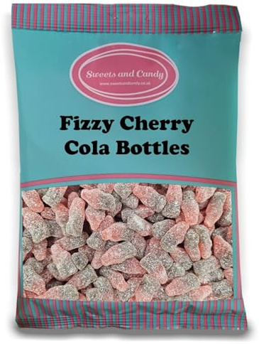 Sweets and Candy® Fizzy Cherry Cola Bottles 1Kg - Retro Cherry Cola Jelly Sweets with a Fizzy Sugar Coating - Bulk 1 Kilo Bag - A Perfect Pick and Mix Gift Idea - Share Size Pick n Mix Bags