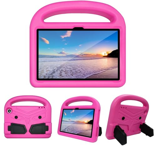 OWSIHNZBF Custodia per tablet anti-ingiallimento per Kindle Fire 7 di 12a generazione da 7 pollici 2022, custodia per tablet per bambini, leggera EVA antiurto a prova di caduta, supporto con manico e