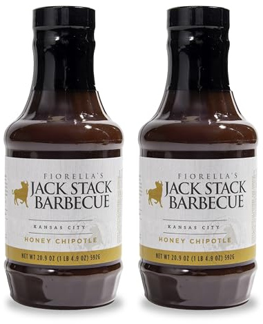 Jack Stack Honey Chipotle Barbecue Sauce - Kansas City BBQ Sauce - Sweet Heat KC BBQ Sauce (2 Pack, 21oz Bottles)
