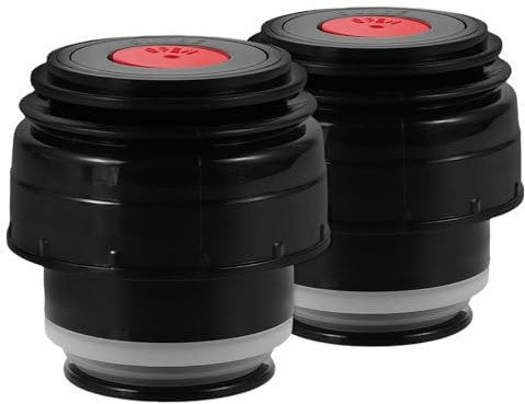 Veemoon 2 Stück Ersatzverschluss für Thermobecher 45mm Auslaufsicherer Isolierbecherdeckel mit Dichtung Kompatibel mit Haers Thermoskannen 500–1200 ml Schwarz für Reise und Büro
