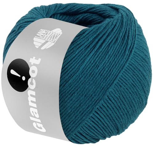 LANA GROSSA Glamcot | Zart glänzende, multifile Baumwoll-Viskosemischung | Handstrickgarn aus 60% Lyocell (Tencel TM) & 40% Baumwolle | 50g Wolle zum Stricken & Häkeln | 155m Garn FB 36