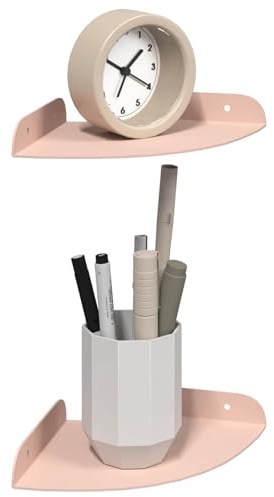 vidaXL Schwebendes Regal mit Regal 2 pcs Rosa 15 x 15 x 2 cm, Wohnzimmer, minimalistisches Design, schwebendes Regal, platzsparend, Moderne Wandmontage für Deine Deko