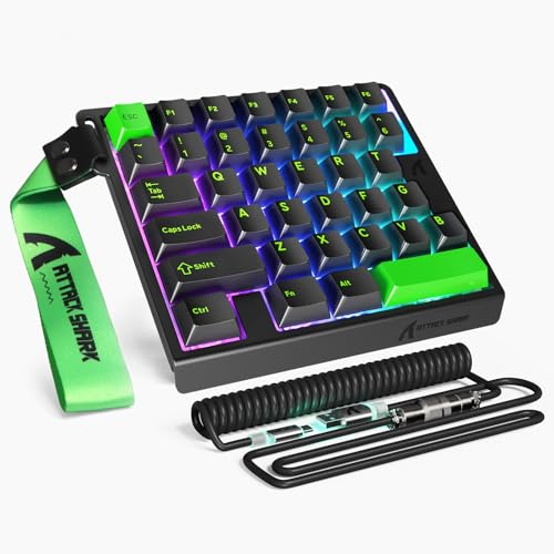 ATTACK SHARK M36 HE 40% Gaming Keyboard with C01ULTRA RGB Cable | Magnetic Switch, Rapid Trigger, 8000Hz, Portable & Mini, 5 Layer HiFi Sound, PBT Keycaps, Web Driver