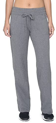 Danskin Essentials Drawcord Pant (US, X-Large, Charcoal Grey Heather)