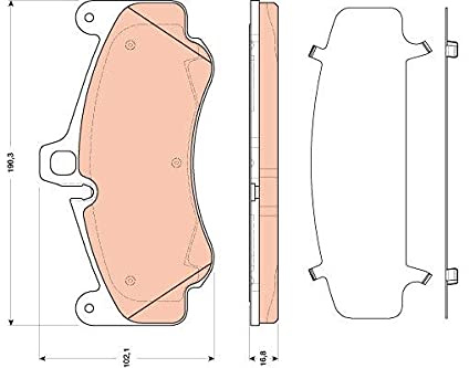 TRW GDB1817 Brake Pad Set of 4 Compatible for Porsche 911 (997) 2004-2013 Front Axle and Other Vehicles