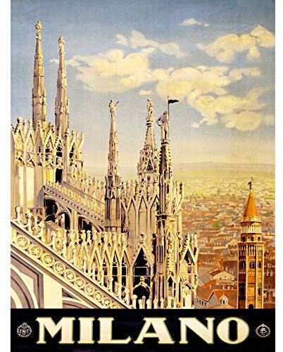 Wee Blue Coo Prints Vintage TRAVEL Milano Milan Italy New FINE Art Print Poster Picture 30x40 CMS Jahrgang Reise Mailand Mailand Italien Kunstdruck Bild