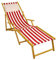 Erst-Holz Chaise Longue Pliante, rayé Rouge et Blanc, en Bois Naturel, Repose-Pieds, Oreiller 10-314NFKH