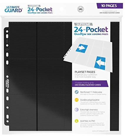 Ultimate Guard UGD10829 - 24-Pocket QuadRow Pages Side-Loading Black, 10