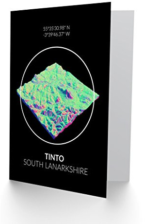 Wee Blue Coo Tinto Mountain Topography Lanarkshire Scotland Greetings Card