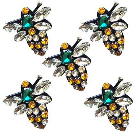 VOSAREA Strass Patches Bienen Form Sticker DIY Kleidung Aufnäher Patches Aufkleber 5 Stück