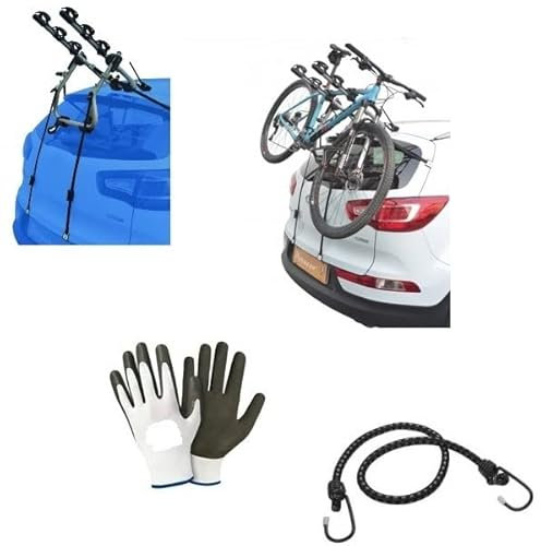 COMPATIBILE CON Kia Sportage (Rails) 5p (96-09) PORTABICI POSTERIORE PER AUTO IN ALLUMINIO PER 3 BICI PORTA BICICLETTE PER AUTO RETRO CON REGOLAZIONI CARICO MAX 45KG