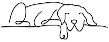 Matani Metall-Wanddekoration, Hunde-Wandkunst, Minimalistische Raum- und Wohnzimmer-Dekoration (Schlafender Hund)