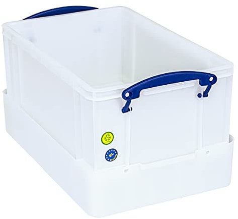 Really Useful Plastic Storage Box 9 Litre with XL Lid White Strong