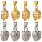 Cheriswelry 10 filigrane Eispickel-Anhänger-Haken-Verschlüsse für Schmuckherstellung (Platin & Gold)