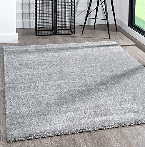 the carpet Tapis Moderne à Poils Courts et épais - pour Salon - Effet mélangé - Brillance élégante - Gris - 200 x 290 cm