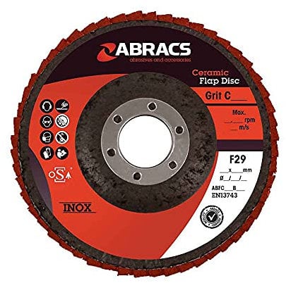 ABRACS ABFC125B080 Fächerschleifscheibe aus Keramik 125 mm x 22 mm x 80 g