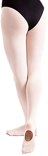 Undercover Collant de danse classique convertible 60 deniers pour femme et fille, blanc, 7-9 ans