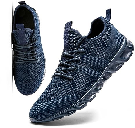 MGNLRTI Herren Schuhe Sneaker Laufschuhe Walkingschuhe Sommerschuhe Sportschuhe Straßenlaufschuhe Turnschuhe Fitnessschuhe Joggingschuhe Workout Freizeitschuhe Männer Running Shoes Gym Blau EU44