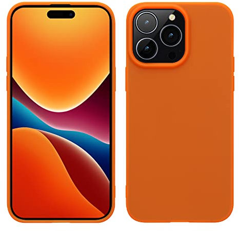 kwmobile Case for iPhone 14 Pro Max Case - Soft Slim TPU Silicone Phone Cover - Wireless Charger Friendly - Neon Orange