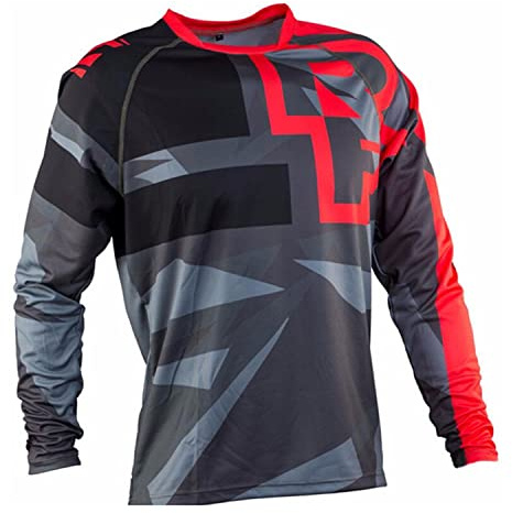 Dinint Herren Mountainbike Trikot, Lange Ärmel Shirt Radtrikot, Atmungsaktive Cycling Jersey, Schnell Trocknen Radsport Bekleidung, antibakteriell MTB Trikot T Shirt für, Vault Jersey