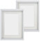Anhow 2er 3D Bilderrahmen 15x20 cm, Echtglas 3D Bilderrahmen zum Befüllen 3cm Tiefer Objektrahmen mit Beige Passepartout Passend für 10x15 cm Fotos - Weiß