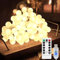 LED Kugel Lichterkette, 10M 80 LED Globe Lichterkette Warmweiß 8 Modi USB LED Kugel Lichtkette IP67 Wasserdicht LED Lichterkette mit Fernbedienung Beleuchtung Weihnachten Lichtketten (Warmweiß, 10)