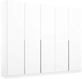 Rauch Möbel Alabama Drehtürenschrank Schrank Kleiderschrank Weiss, 5-türig, Inklusive Zubehörpaket Superior, 3 Kleiderstangen, 6 Einlegeböden, 3 Schubkästen, 1 Wäscheeinteilung, BxHxT 226x210x54 cm