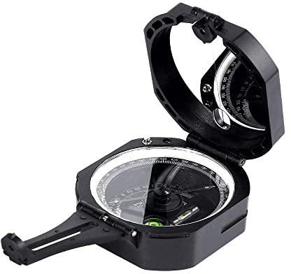 Bussola di orientamento IP65, portatile, con quadrante luminoso fluorescente, scala di schede, inclinometro, impermeabile, per viaggi, escursionismo, campeggio, militare
