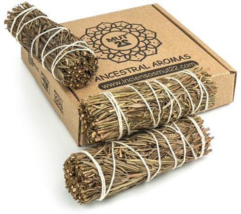 MUT22 3 Romero Sagrada para Quemar, Hierba de Purificación y Armonía, Salvia Apiana 100% Natural, Ideal para Limpieza Espiritual y Rituales Energéticos (3 Romero)