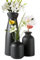 3er-Set Boho Deko Aesthetic Kleine Blumenvasen für Dekor,Vase Schwarz Matt, Blumenvasen Aus Keramik Dekorative Vasen für Pampas Grass Idee Regal (schwarz)