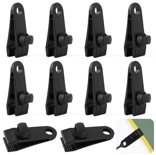 10 Stück Planenspanner Tarp Clips Zeltplanen Planenclips Kunststoff Planenbefestigung Camping Zelt Clip Zeltklammern Planenhalter Einstellbar Befestigungsclips für Planen,Markisen,Zelte,Vordächer