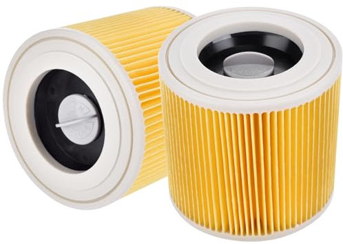 Artraise Filtros para Kärcher WD3 Aspiradora Húmedas y Secas WD2 WD3 WD3P WD1 MV3 MV2 2PCS Filtros de Cartucho para Kärcher Repuestos A, K, KNT, NT, SE, VC Serie 6.414-552.0, 6.414-547.0, 6.414-772.0